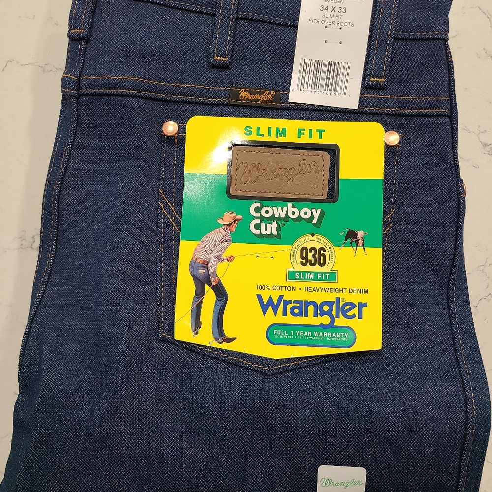 Wrangler's 936 Rigid Blue 34 x 33 Cowboy Cut